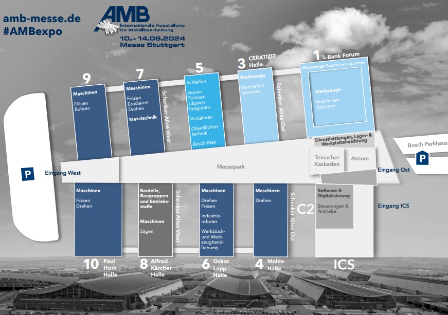 Hallenplan der AMB 2024