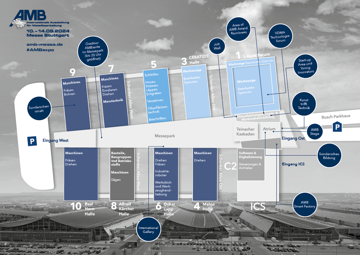 Hallenplan der AMB 2024