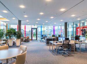 © Messe Stuttgart  Blick auf die Arbeitsplätze im Pressezentrum