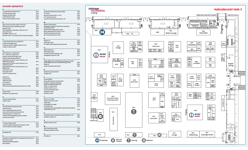 infotage FACHDENTAL Leipzig Hallenplan 2024 Leipziger Messe