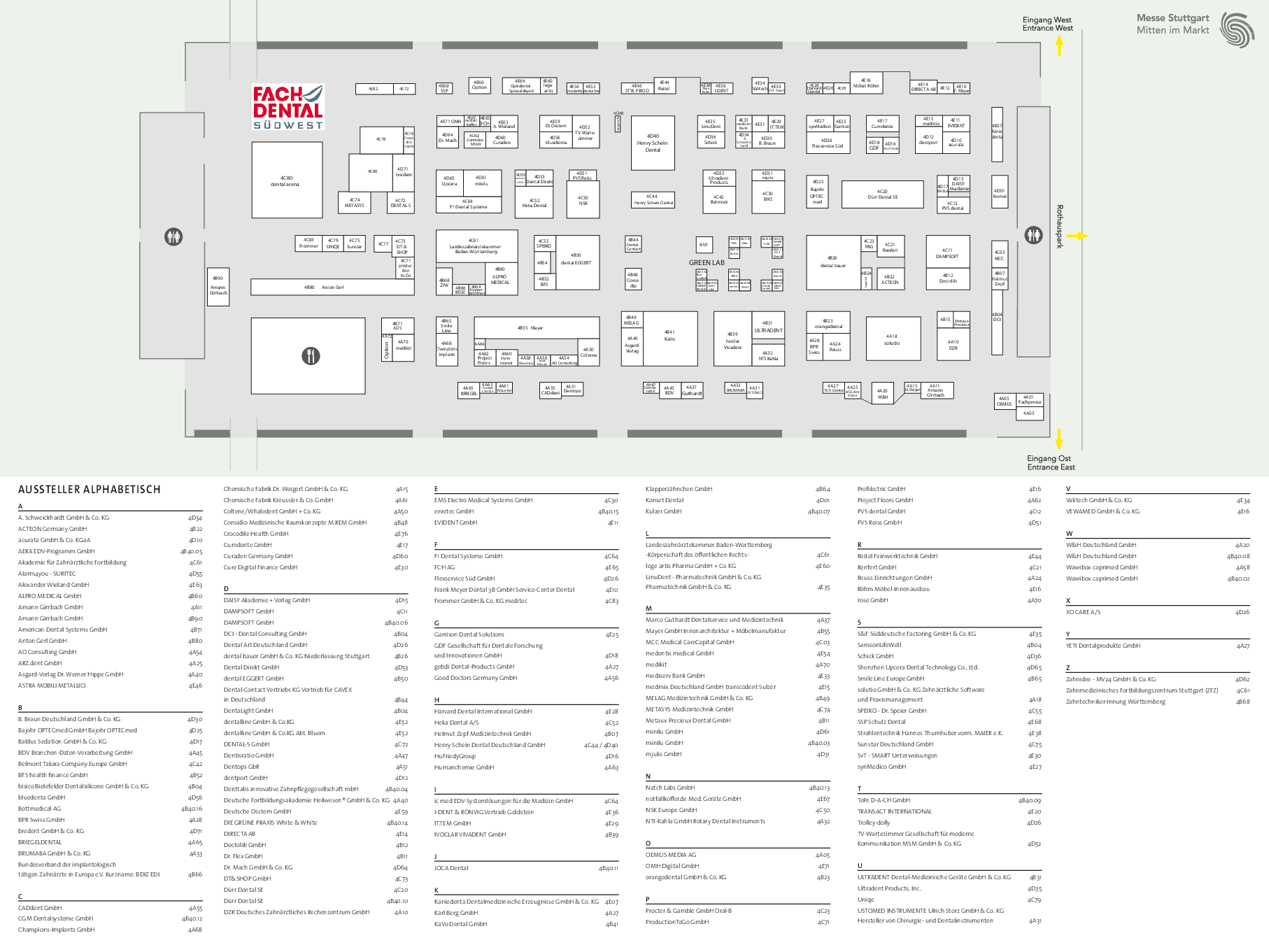 infotage FACHDENTAL Stuttgart Hallenplan 2023 Messe Stuttgart
