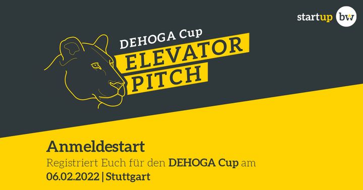 Eine Idee, 3 Minuten und 1.000 Möglichkeiten - das hat der Start-up BW Elevator Pitch - DEHOGA Cup zu bieten. Meldet euch jetzt mit euren besten Geschäftsideen an und gewinnt euer Erfolgspaket für den Start am Markt! ??