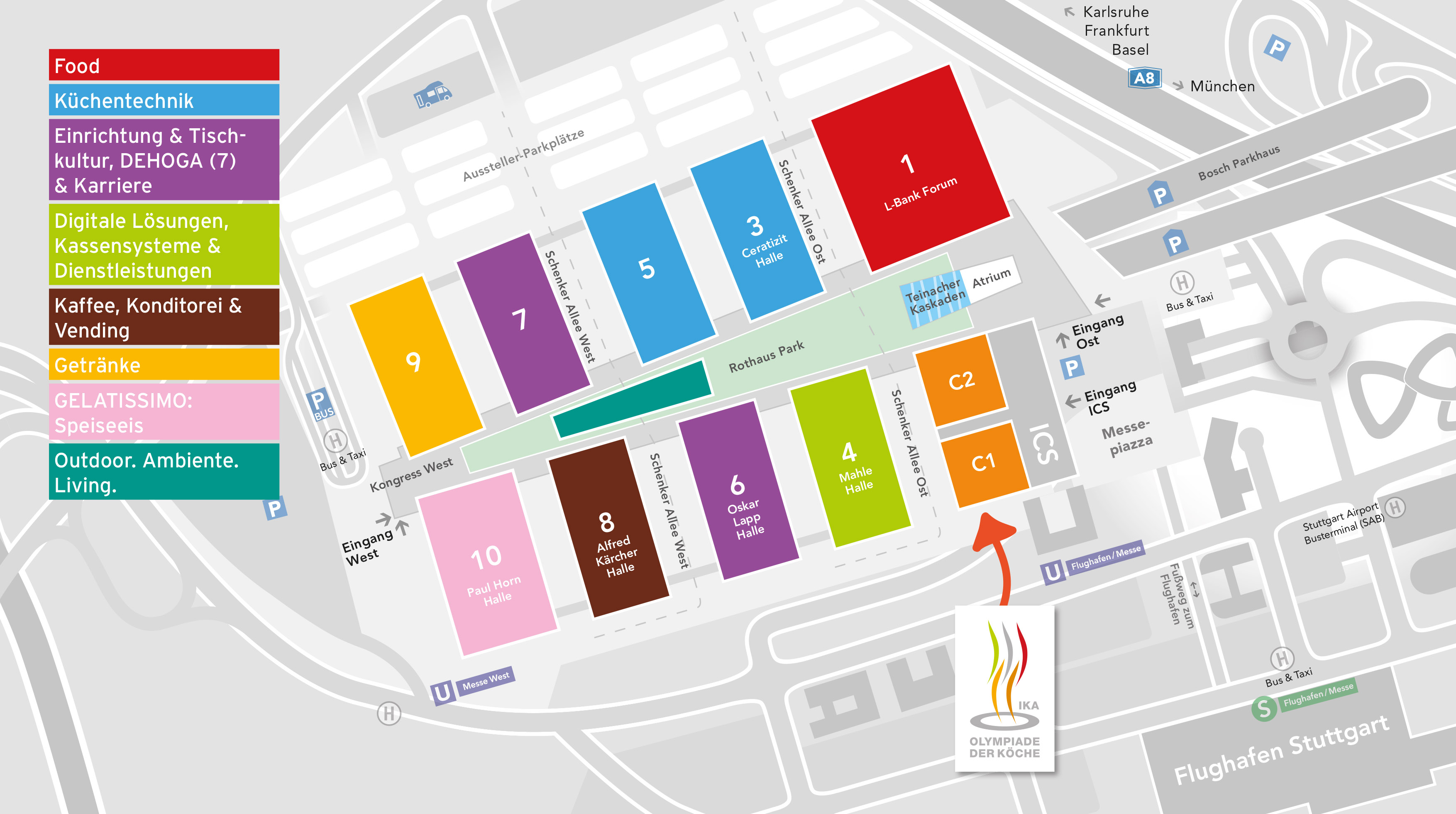 INTERGASTRA Hallenplan Messe Stuttgart