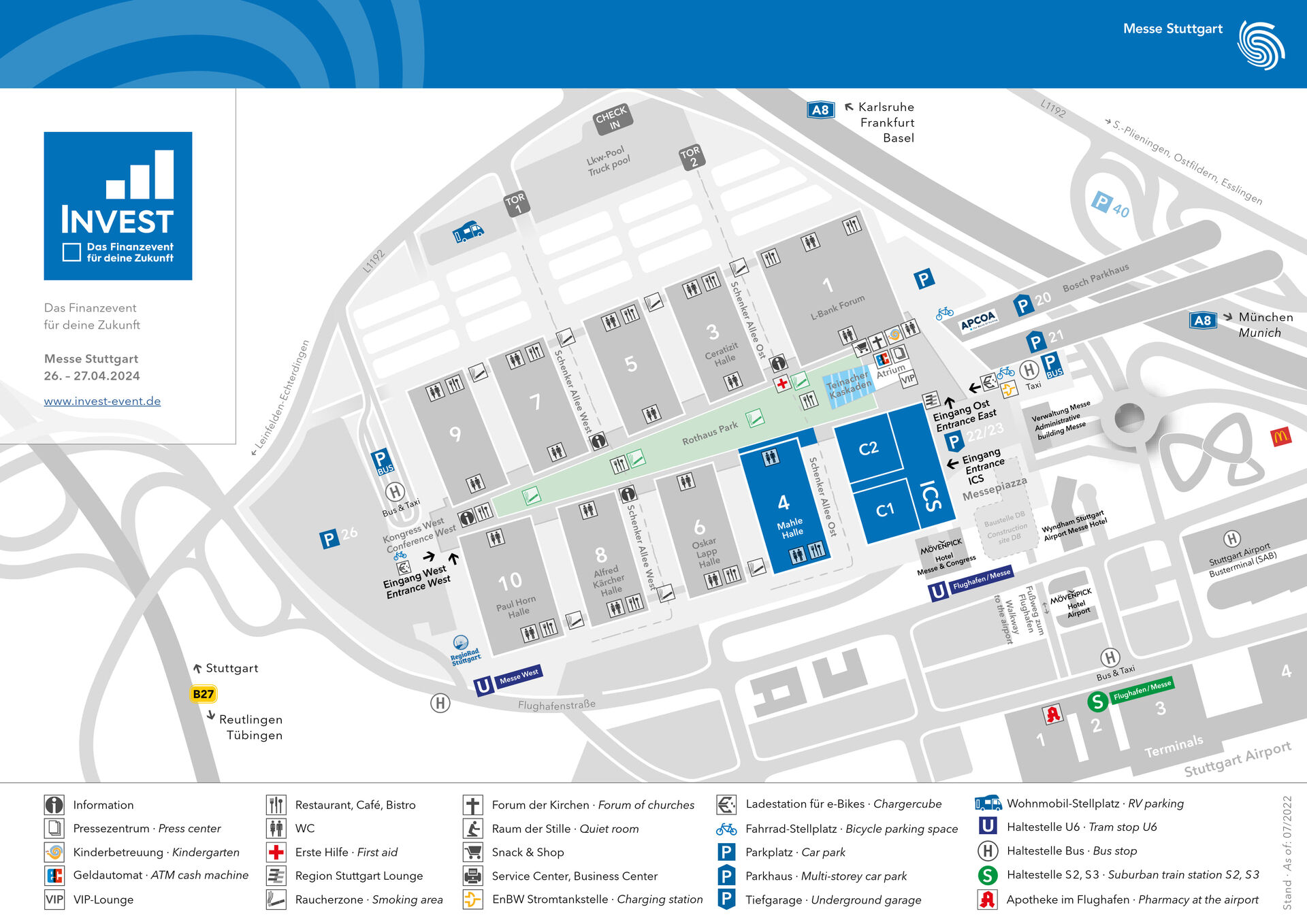 Invest Hallenplan Messe Stuttgart