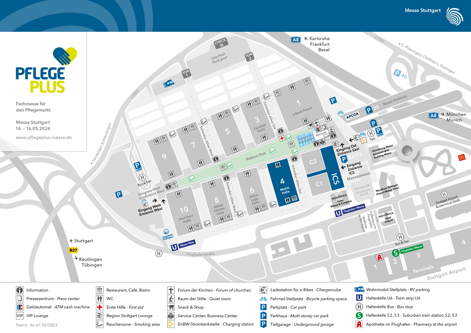 PFLEGE PLUS Hallenplan Messe Stuttgart