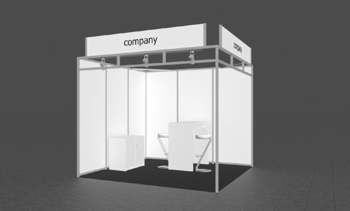 Exhibition space with a stand construction package | Quantum Effects