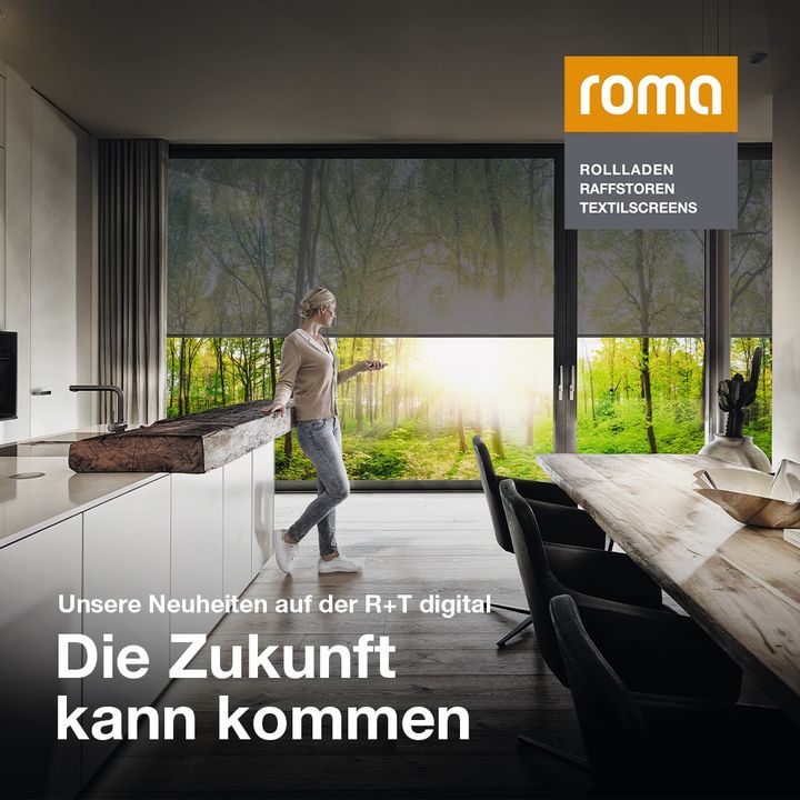 The trade fair can come! At the R+T digital, visitors and customers can look forward to numerous innovations in the field of privacy, sun and weather protection at the virtual booth of ROMA KG. Always in focus: Diverse application possibilities, simple...