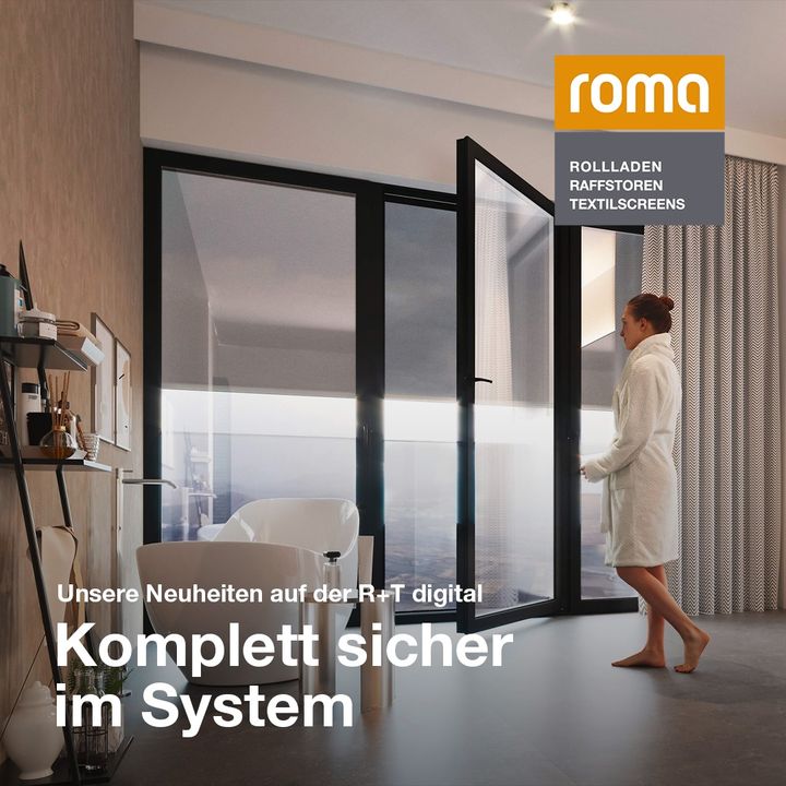 A highlight with a view: at R+T digital, @roma.die.marke presents the comprehensively expanded application possibilities of the integrated glass fall protection as a cross-system solution. In the future, building owners will be able to enjoy an even mo...
