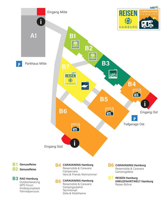 REISEN & CARAVANING Hamburg Hallenplan Hamburg Messe