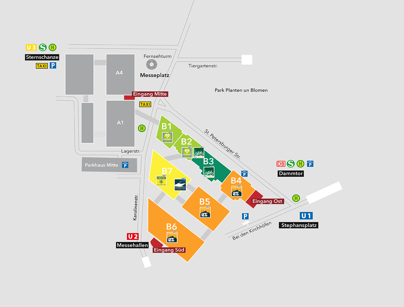REISEN & CARAVANING Hamburg Hallenplan Hamburg Messe